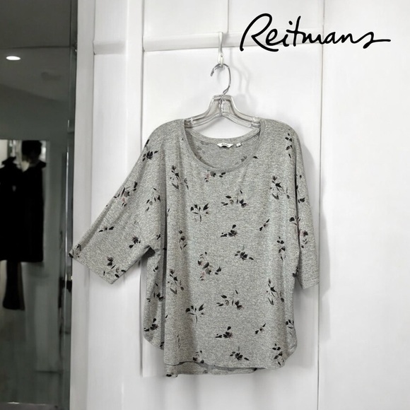 NWOT, Reitmans, Petite Plus Floral Grey Sweater, 2X π§Ά - Picture 1 of 8